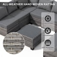thumbnail image 6 of MOLIBYME 7 Pcs Outdoor Patio Furniture Set, Modular Outdoor Sectional Wicker Conversation Set, Rattan Sofa Set with Glass Table and Washable Cushion Covers, Gray, 6 of 10