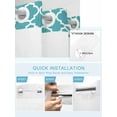thumbnail image 5 of No Hook Cloth Fabric Shower Curtain with Snap in Liner, Turquoise Morocco Waterproof Shower Curtains Set with See Through Top Window, Boho Ethnic Traditional Geometric Bath Curtains Shower 54"x78", 5 of 6