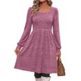 thumbnail image 2 of Fantaslook Square Neck Long Sleeve Dresses for Women Casual Trendy Sweater Dress with Pockets, 2 of 8