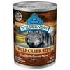 Blue Buffalo Wilderness Wolf Creek Stew High Protein Grain Free, Natural Wet Dog Food, Savory Salmon Stew in gravy 12.5-oz can (pack of 12)