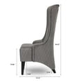 thumbnail image 7 of Wing Back Accent Chair, Upholstered Dining Chair with Birch Wood Legs, High Back Indoor Sofa Chair, Leisure Tufted Side Chair for Living Room, Dining Room or Bedroom, Gray, 7 of 7