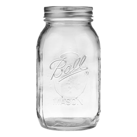Ball Mason Jars with Lids & Bands, Regular Mouth, 946 mL (32 oz), 8 Pack