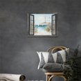 thumbnail image 3 of Nautical Lighthouse Wall Art Coastal Beach Ocean Sailboat Bathroom Pictures Wall Decor 3d Window Canvas Prints Framed Modern Seascape Landscape Painting Artwork for Living Room Offic 16"x12", 3 of 6