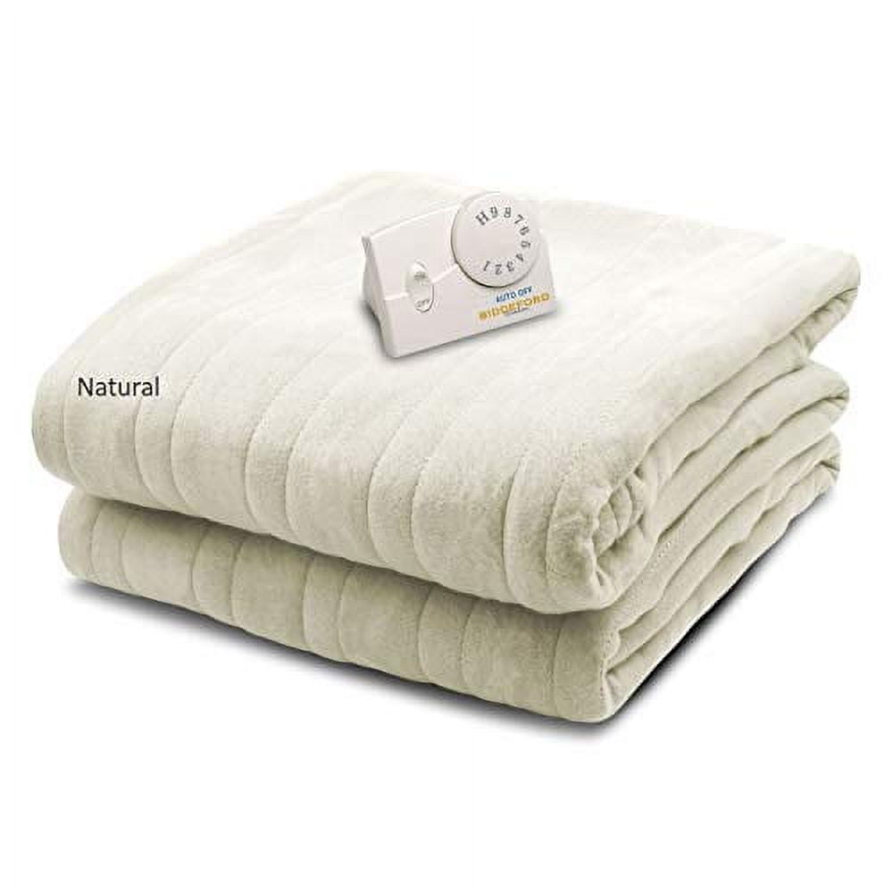 Biddeford Blankets Comfort Knit Heated Electric Blanket, King, Off-White -  Walmart.com