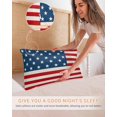 thumbnail image 5 of Hokiten Pillow Cases Standard Size Set of 2, Lumbar Pillow Covers, American Flag Satin Pillowcases with Zipper for Hair/Skin, 4th of July Red Striped Independence Day 20x26 Inches, 5 of 6