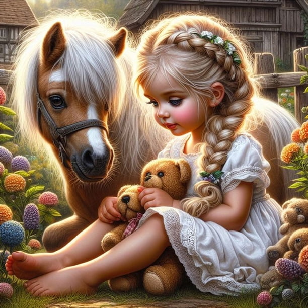 Pintura de Diamantes Redondos Resina 30*30CM Wdftyju Serie Personajes Granja