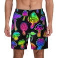 thumbnail image 2 of Picia Bright Mushrooms pattern Mens Swim Trunks with Compression Liner Stretch Beach Shorts Quick Dry with Zipper Pockets No-Chafing Board Shorts-Small, 2 of 9