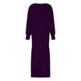 thumbnail image 5 of Iyufng Dresses for Women,Womens Dresses Long Sleeve,Casual Loose Solid Color Round Neck Long Dress Round Neck And Ankle Dress,Fall Dresses for Women Plus Size, 5 of 6