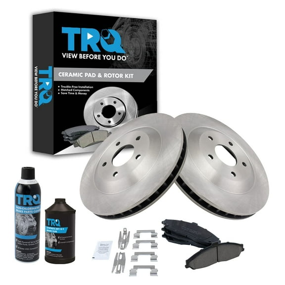TRQ Front Ceramic Brake Pad & Rotor Kit w/Chemicals for 97-04 Chevy Corvette BKA16749 Fits select: 1997-2004 CHEVROLET CORVETTE