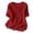 Red, variant on Women's V-Neck 3/4 Sleeve Top, Cotton Linen Embroidered Casual T-Shirt for Spring and Summer Daily Wear, Bohemian Style Blouse with Decorative Stitching Black L