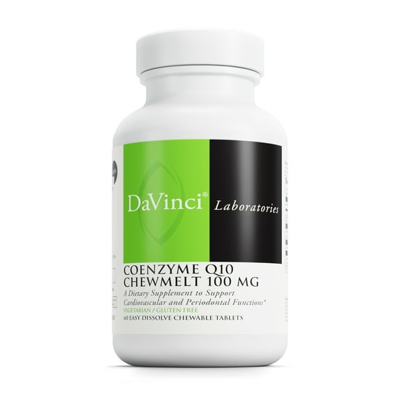 DaVinci Labs Coenzyme Q10 Chewmelt 100 mg - Heart & Liver Health - 60 Chewable Tablets