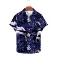 thumbnail image 2 of Txeol Chemise Homme à Boutons Chemise Hawaïenne Décontractée Manches Courtes Chemise Aloha pour Fête à la Plage 90 % de Rabais Liquidation, Multicolore, P, 2 of 6