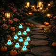 thumbnail image 2 of Mini Halloween Figurines 10pcs Glow in the Dark Ghosts, Cute Resin Ghost Decorations for Halloween Party, Holiday Props and Mini Ghost Ornaments for Indoor Halloween Decor, 2 of 5