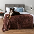 thumbnail image 3 of PetAmi Dog Blanket for Large Medium Dogs Brown, Fluffy Soft Puppy Blanket, Sherpa Fleece Cat Blanket for Kitten Doggie, Calming Pet Blanket Throw for Bed Washable Sofa Couch Cover, Large 40x60, 3 of 7