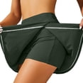 thumbnail image 4 of Women's Swim Skirt Belly Swim Dress Built In Shorts High Waisted Split Swim Pants, 4 of 5