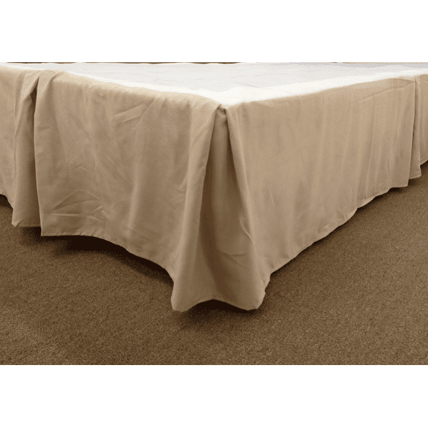 Qutain Linen Tailored Bed Skirt Dust Ruffle Solid Taupe King Size