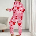 thumbnail image 6 of FDGIU ‌‌‌‌Women's Plus Size Valentine Pajama Set - 2 Piece Long Sleeve Button Down Sleepwear with Heart Print, 6 of 7