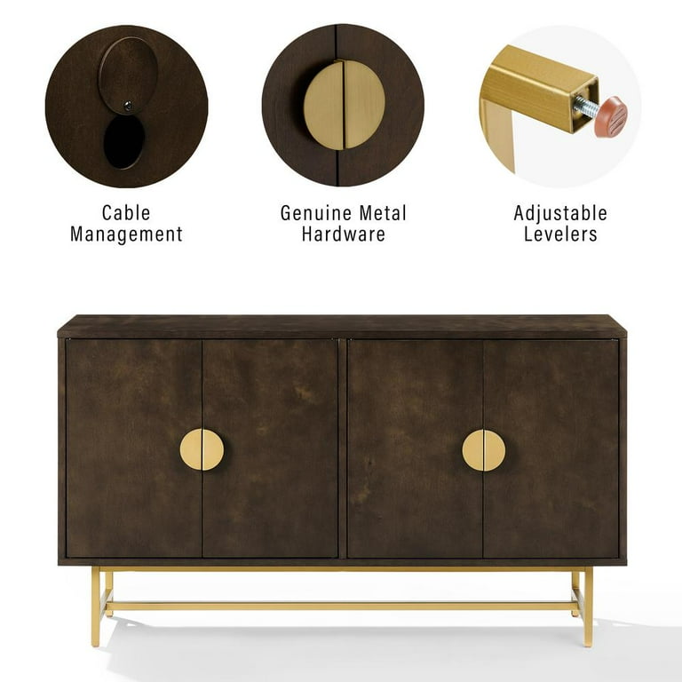 Crosley Furniture Blair Mid-Century Wood/Steel Sideboard in Dark