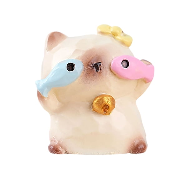 ZZHZGZ Vente de Liquidation Figurines de Chat Miniatures Mignonne Petite Statue en Résine pour Jardin Féerique Petits Animaux Décorations de Gâteau Chat Décoratif Peint à la Main pour Bureau et Terrarium Déc