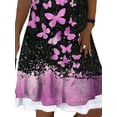 thumbnail image 4 of FASHIONWT Women Boho Bufferfly Printed Sleeveless Scoop Neck Short Sun Dress, 4 of 4
