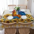 thumbnail image 5 of Rectangle Tablecloth Waterproof for Kitchen, Rural Farm Rooster Sunflowers Yellow Buffalo Plaid Polyester Wrinkle Textured Tablecloths, Indoor/Outdoor Decor Desktop Protectors Tablecloths, 60"x120", 5 of 6