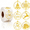 gold, variant on 500Pcs Christmas Clear Stickers Gold Foil Xmas Ball Shape Adhesive Labels Round Winter Snowman Snowflake Envelop Seals for Invitation Greeting Cards Gift Decor, 1 Inch