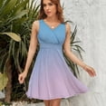 thumbnail image 7 of Light Blue Gradient Dress Summer Street Style Dresses Female Sleeveless Printed Sundress, 7 of 7