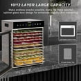 thumbnail image 6 of 800W LED Commercial Drier, 10/12 Layer Food-Dehydrator Machine, Stainless-Steel Home Veggie Beef Dryer, Food Processer, Food-Dryer for Fruit-Mushroom-Meat-Jerky-Herb,12layer-220V, 6 of 9