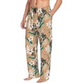 thumbnail image 2 of Uemuo Tropical Leaves Flower Pattern Men's Wide Leg Palazzo Lounge Pants with Pockets Light Weight Loose Comfy Casual Pajama Pants-Small, 2 of 9