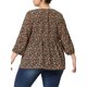 thumbnail image 3 of Blusas de flores de talla grande para mujer Agnes Orinda, tops para el Día de la Madre, con llavero y volantes, de 3/4 de manga, 2X, negro y beige, 3 of 6