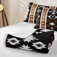 thumbnail image 4 of Erosebridal Brown Southwestern Abstract Bed Spread Queen for Women Men, Aztec Tribal Queen Coverlet Set, 3pcs, 4 of 7