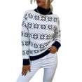 thumbnail image 2 of KRE Prime Women Snowflake Pattern Mock Neck Sweater, 2 of 15