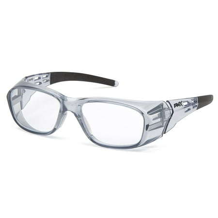 SG9810R30 Emerge Plus Readers Safety Glasses, Clear Full Reader Lens +3.0, Rubber nosepiece for all day comfort By Pyramex Safety