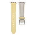 thumbnail image 3 of Slim Leather Band Compatible with Apple Watch 38/40/41/42mm(S10),for Women Men,Quadrate&Round Arc Buckle Deaign,Lychee Leather Adjustable Classic Watch Band Strap Bracelet,Grayyellow, 3 of 7