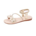 thumbnail image 2 of YTCAMLO Glitter Flat Sandals for Women, Casual Open Toe Floral Strappy Sandals with Ankle Strap, Travel Vacation Wedding Shoes, 2 of 9