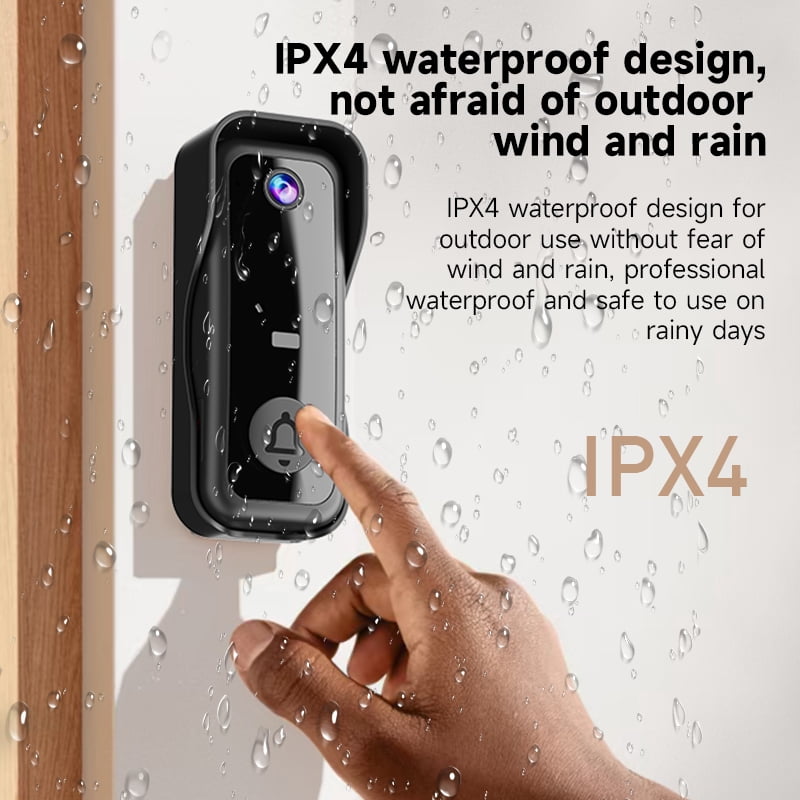 Visual Smart Video Doorbell 4.3 Inch Color Display Auto Capture Auto Recording 128GB TF Card Support Home Security Black