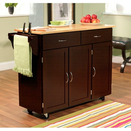 Extra Large Kitchen Cart with Wooden Top