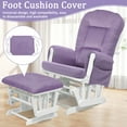 thumbnail image 4 of Lovote 5 in 1 Glider Rocker Replacement Cushions Set - Soft Thicken Velvet Rocking Chair Cushion with Ottoman Cover for Indoor Nursery Glider Rocking Chair, Purple, 4 of 8