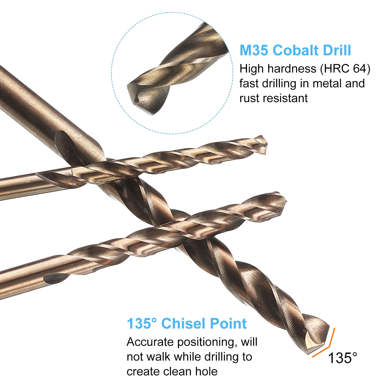 10pcs M35 Cobalt Drill Bit Set 7mm Cobalt High-Speed Steel