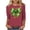 Red, variant on Womens Funny St Patricks Day Shirts 3/4 Sleeve Crewneck Green Graphic Comfy Casual Loose Fit Tee Shirts Pullover Tops (XL, White)