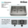 thumbnail image 6 of KRAUS Standart Pro 33" Apron Front Farmhouse 16 Gauge 40/60 Double Bowl Stainless Steel Kitchen Sink, 6 of 8