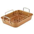 thumbnail image 5 of Ayesha Bakeware Nonstick Roaster with Convertible Rack, 11-Inch x 15-Inch, Copper, 5 of 8