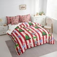 thumbnail image 4 of Homewish Cute Bowtie Candy Cane 7pcs Bedding Comforter Set,Cartoon Christmas Tree Queen Bedding Sets,Red Striped Lines Queen Sheet Sets For Girls,Breathable Home Decor Reversible, 4 of 9