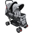 thumbnail image 1 of Carriola Doble para Bebés Gemelar Plegable con Ruedas Eva Soft Asientos Reclinables Acolchados Seguridad de 5 Puntos Apta desde 0 Meses Soporta hasta 32 kg (Gris), 1 of 5