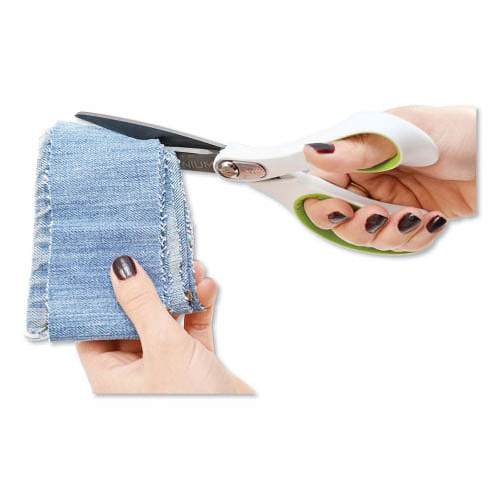 Carbotitanium Bonded Scissors, 8" Long, 3.25" Cut Length, White/green Straight Handle | Bundle of 5 Each