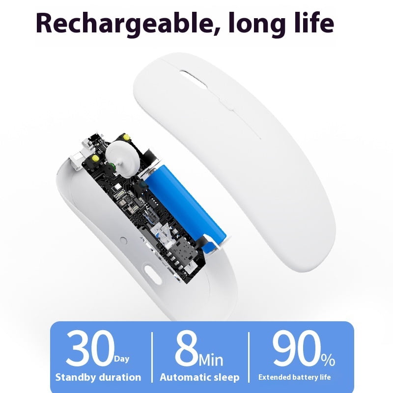 Dual Model Bluetooth Mouse Rechargeable Macron 1600dpi PC Laptop Tablet Mice with USB 2.4G Receiver Wireless Mouse for Mac iPad