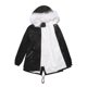 thumbnail image 5 of Chaqueta de algodón de talla grande para mujer, de longitud media y larga, con forro polar, chaqueta de invierno cálida y holgada para mujer con cuello de piel, 5 of 6