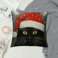 thumbnail image 2 of JRXY Merry Christmas Dachshund with Cat Square Throw Pillow Case Decorative Cushion Cover for Sofa Halloween 22x22in, 2 of 5