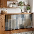 thumbnail image 2 of Brown Grey Sink Skirt for Bathroom, Self-Adhesive Under Sink Curtain, Geometric Modern Abstract Oil Painting Hide Pipes & Storage Fabric Cabinet Skirt Cover for Kitchen Laundry 32"x55", 2 of 8