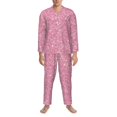 thumbnail image 4 of Kll Glitter Pink Sleepwear Mens Flannel Pajamas,Long Cotton Pj Set, 4 of 9
